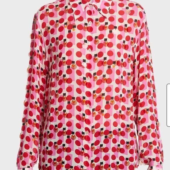 Dries Van Noten
Chowy Sequin Abstract-Print Collared Shirt NWT Size 44 ((size 12 - Picture 4 of 6